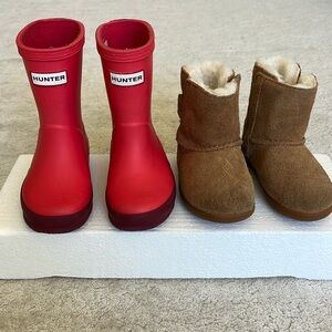 Winter bundle- UK5/US6 toddler hunter rainboots and ugg boots